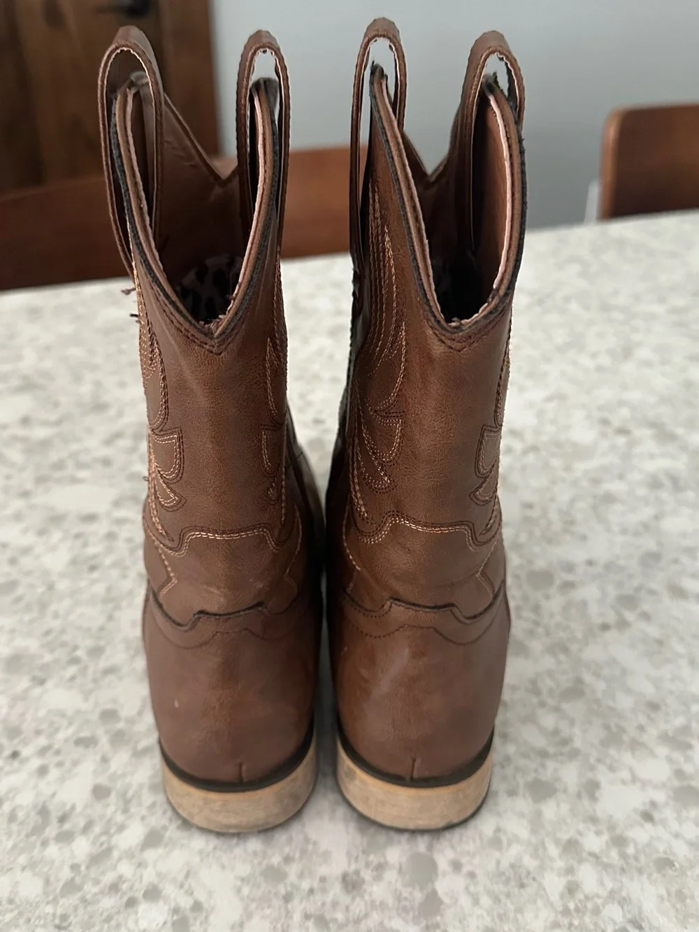 Kids Brown Western Pull-On Cowboy Boots